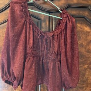 Blue Pepper cinch waist blouse